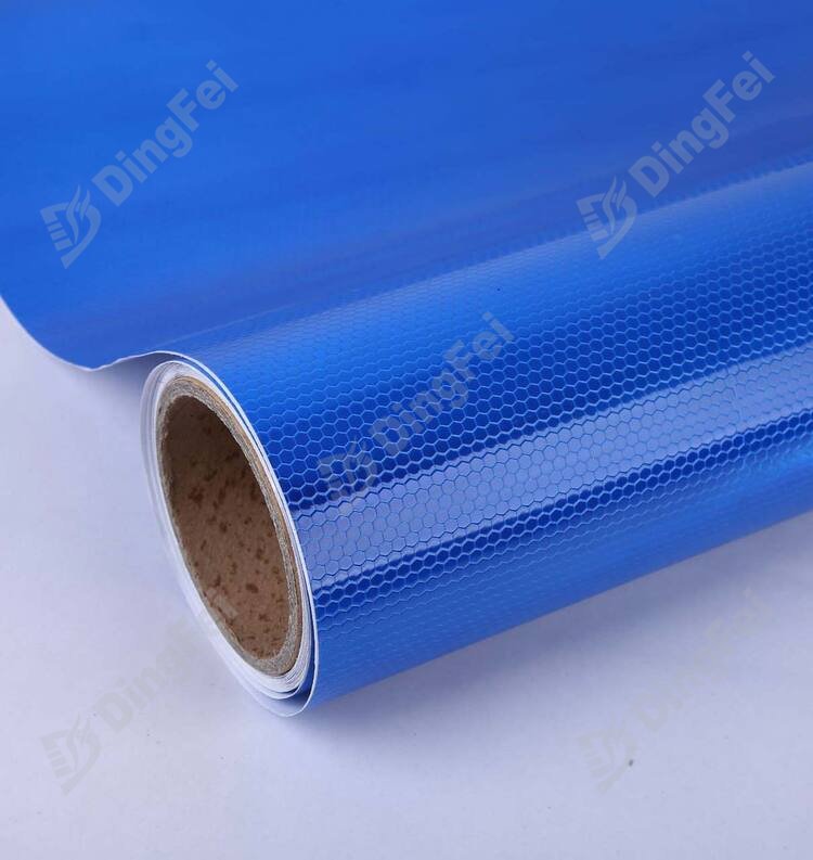 Blue Reflective Honeycomb PVC Vinyl Sheeting - 